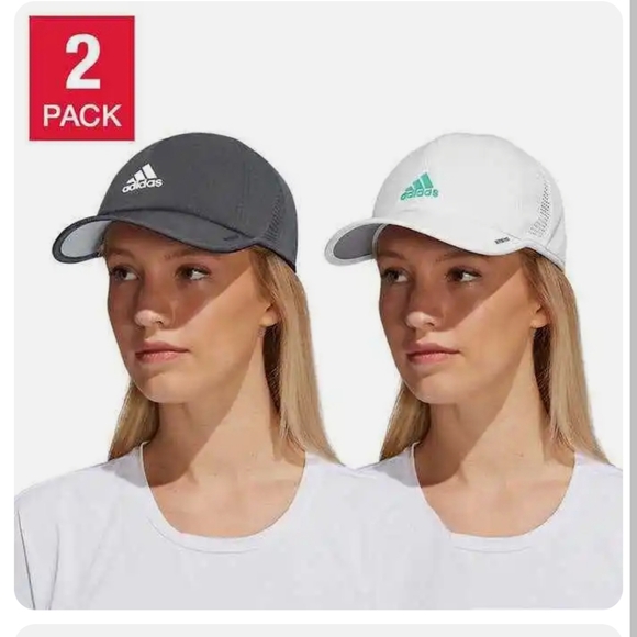 adidas Accessories - Adidas Women's Superlite AEROREADY Classic Hat Cap, 2-Pack, Gray and White